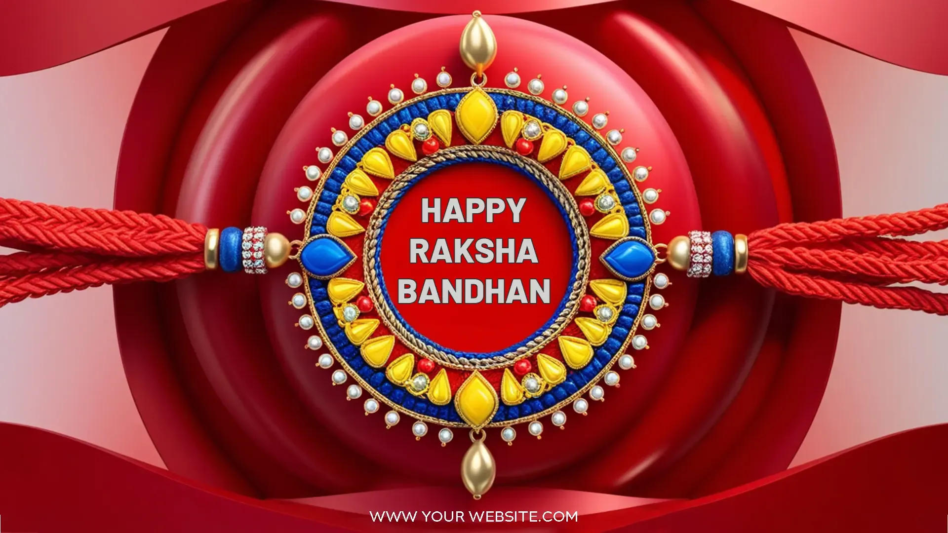 Exquisite Rakhi and Red Festive Background PSD